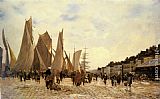 Hippolyte Camille Delpy Wall Art - The Docks at Dieppe